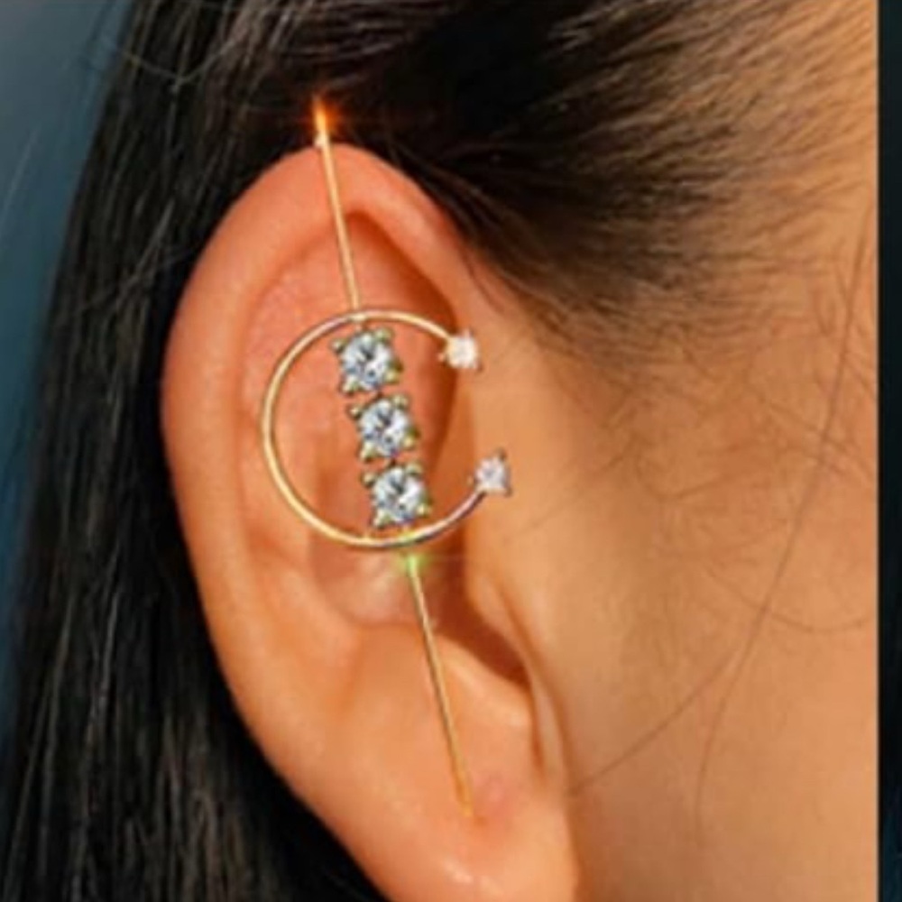 BUY ONE GET ONE FREE ON ALL EAR CRAWLERS! Cuffs Pair CZ Gold Earrings New
